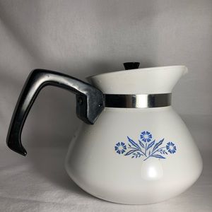 Vintage Corning Ware Tea Pot Kettle Blue Cornflower 6 Cup